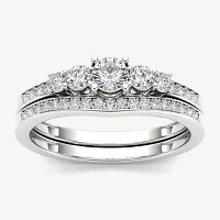 1 CT.T.W. Natural Diamond 14K Gold Bridal Ring Set