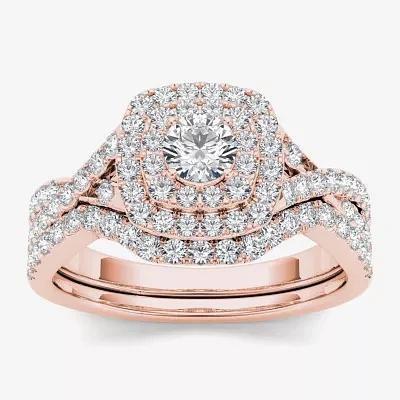 CT.T.W. Natural Diamond 10K Rose Gold Bridal Ring Set