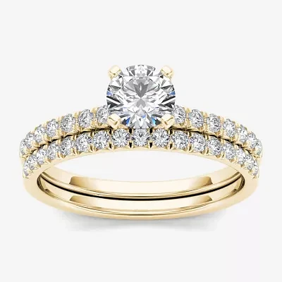 1 CT.T.W. Natural Diamond 14K Yellow Gold Bridal Set