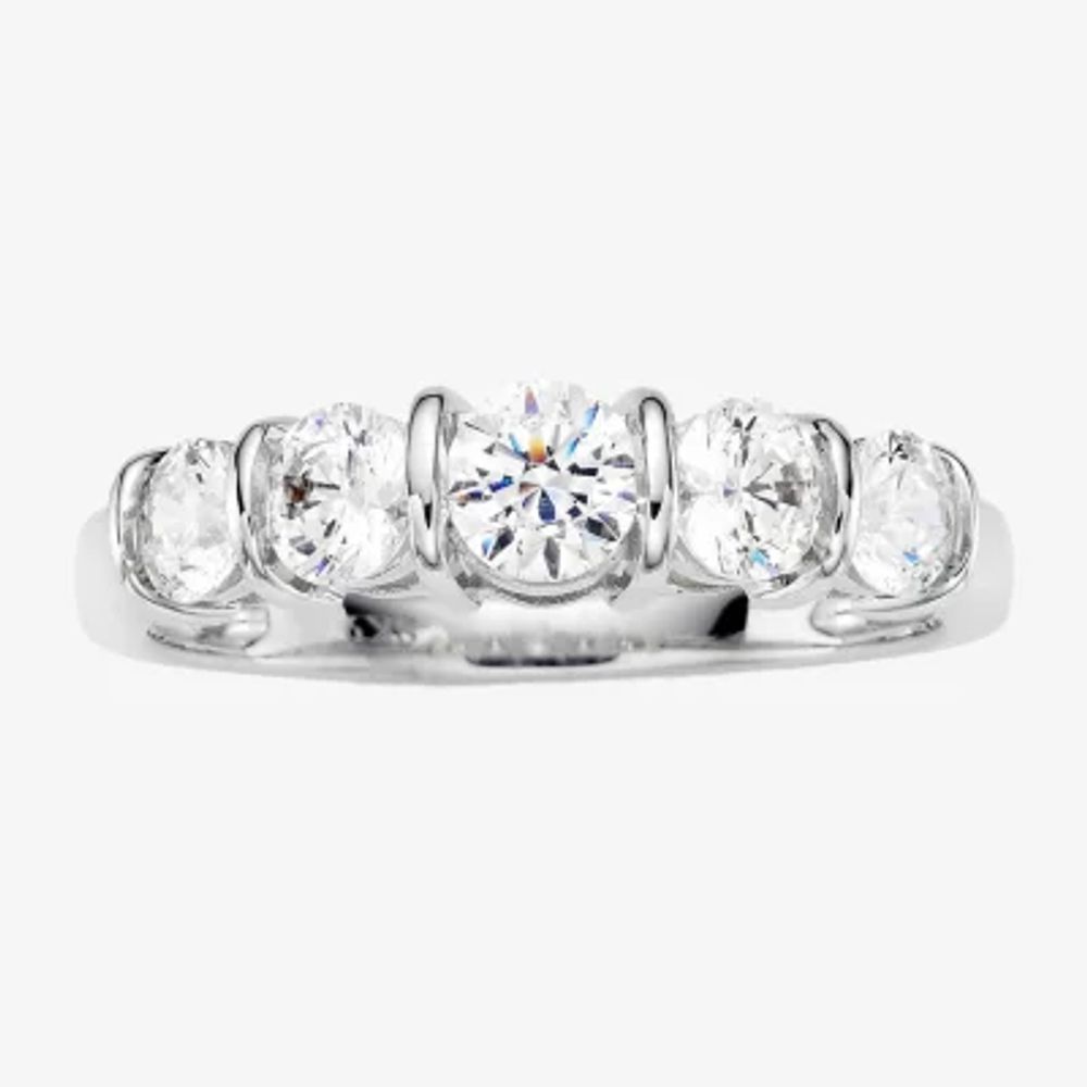 1 CT.T.W. Natural Diamond 10K White Gold 5-Stone Ring