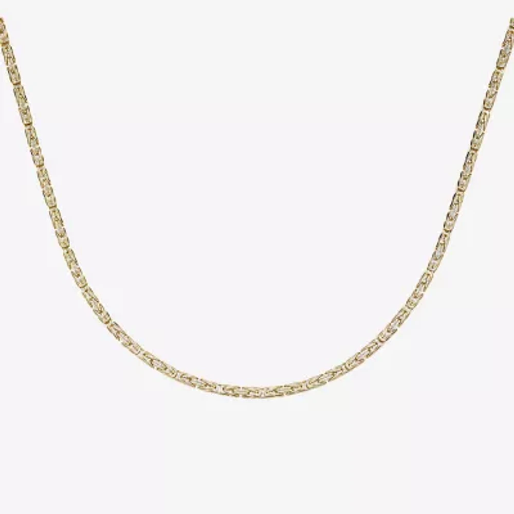 14K Two-Tone Gold 080 Solid Byzantine Chain Necklace