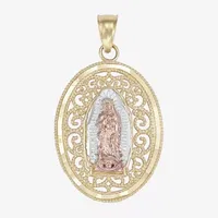 Our Lady Of Guadalupe / Nuestra Senora De Guadalupe Womens 14K Gold Oval Pendant