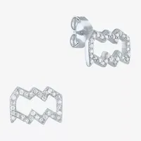 Diamond Addiction Lab-Grown (G-H / SI2-I1) Zodiac Stud Earrings Sterling Silver