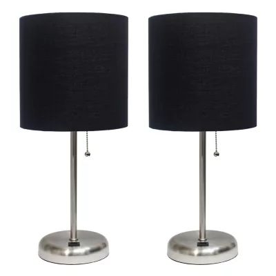Stick Lamp with USB Charging Port Set of 2