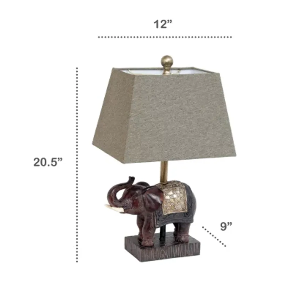 All the Rages Elephant  With Fabric Shade Table Lamp