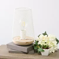 All the Rages Black Wire Mesh Uplight Table Lamp