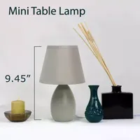Simple Designs Mini Egg Oval Ceramic Table Lamp 2Pk Set