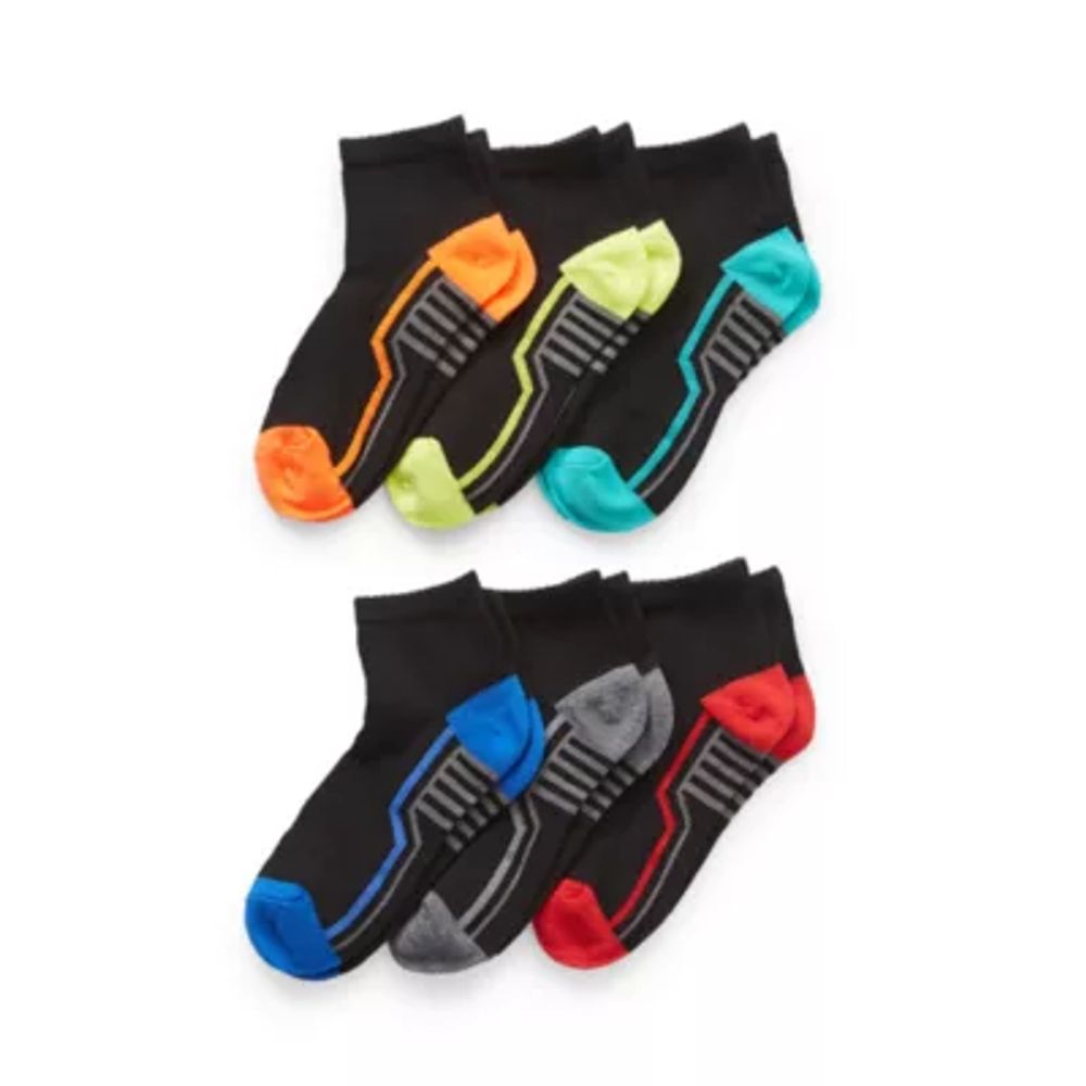 Xersion Little & Big Boys 6 Pair Quarter Socks