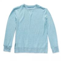Xersion Little & Big Girls Hacci Crew Neck Long Sleeve Fleece Sweatshirt
