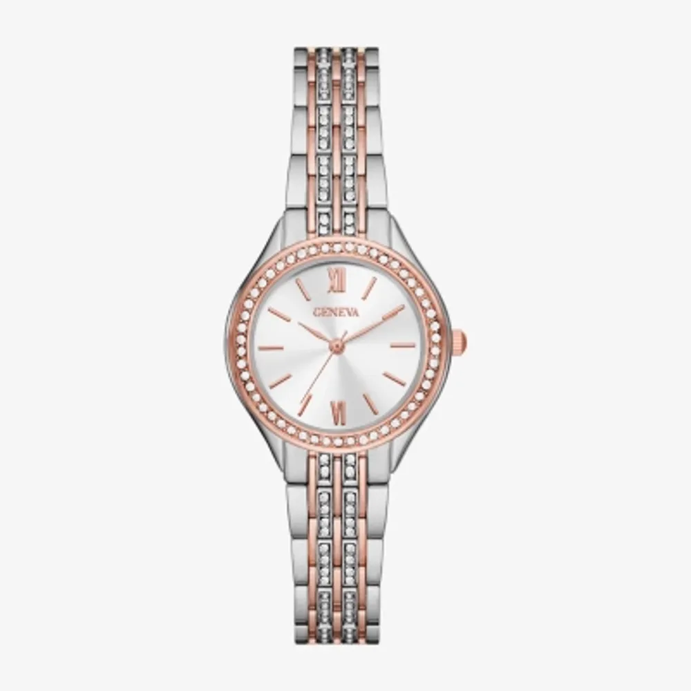 Geneva Ladies Womens Crystal Accent Silver Tone Bracelet Watch Fmdjm253