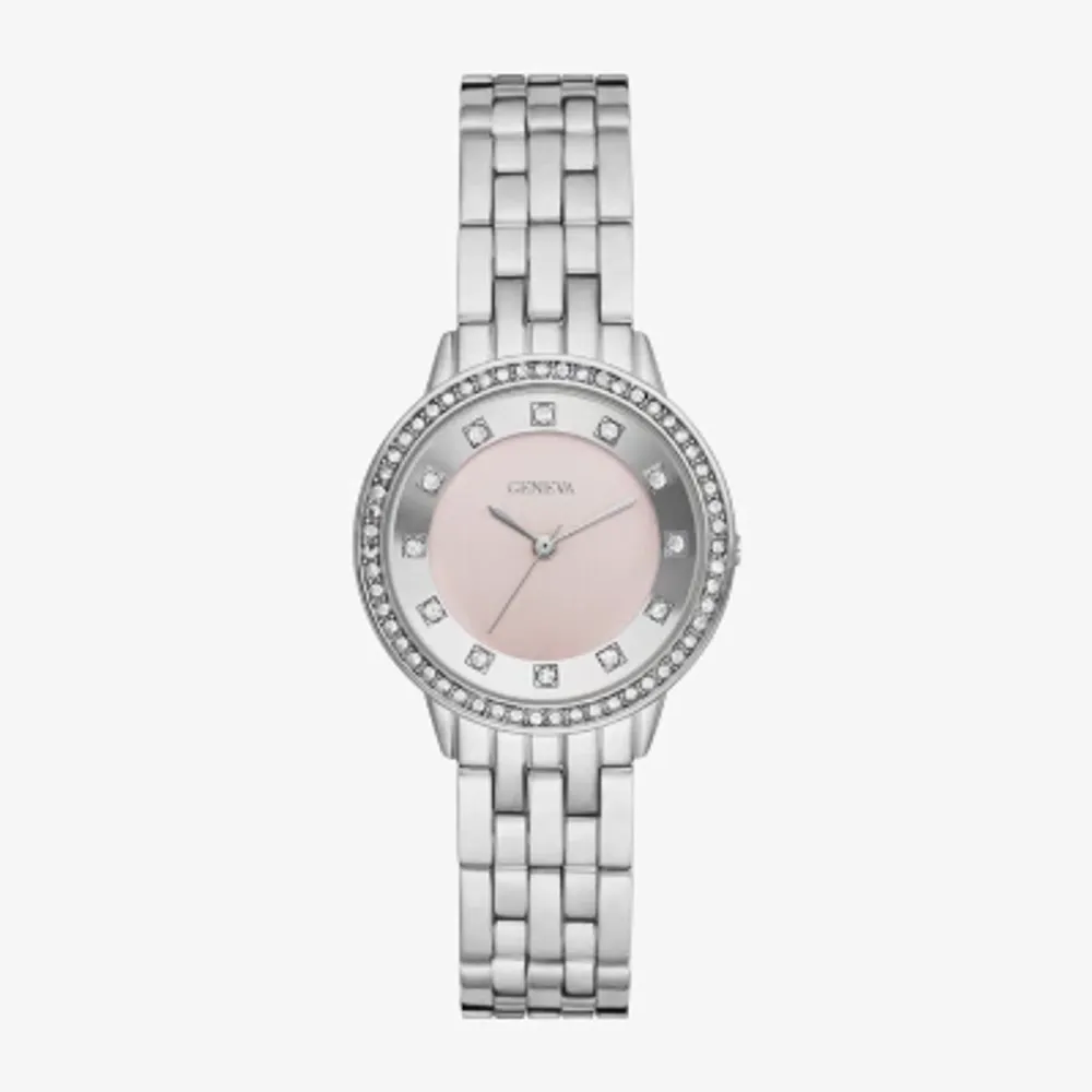 Geneva Ladies Womens Crystal Accent Silver Tone Bracelet Watch Fmdjm256