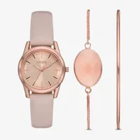 Geneva Geneva Ladies Womens Pink 4-pc. Watch Boxed Set Fmdjset703