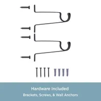 Kenney Trumpet Decorative Curtain Rod & Holdback Set 5/8 Adjustable