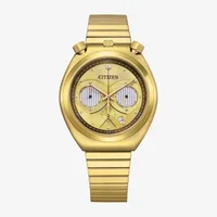 Citizen Star Wars Mens Chronograph Gold Tone Stainless Steel Bracelet Watch An3662-51w