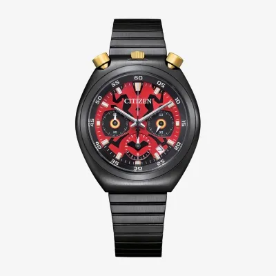 Citizen Star Wars Mens Chronograph Black Stainless Steel Bracelet Watch An3668-55w