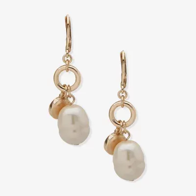 Worthington Charm Simulated Pearl Drop Earrings