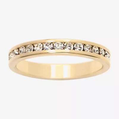 Sparkle Allure Stackable Eternity Crystal 14K Gold Over Brass Band