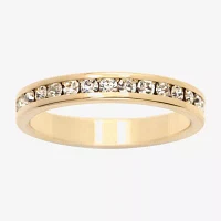 Sparkle Allure Stackable Eternity Crystal 14K Gold Over Brass Band