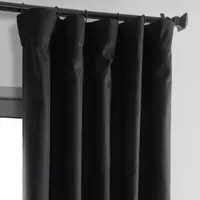 Exclusive Fabrics & Furnishing Thermal Cross Linen Weave Blackout Rod Pocket Back Tab Single Curtain Panel