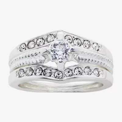 Sparkle Allure 2-pc. Cubic Zirconia Pure Silver Over Brass Solitaire Bridal Set