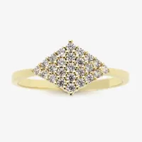 Sparkle Allure Cubic Zirconia 14K Gold Over Brass Diamond Delicate Promise Ring