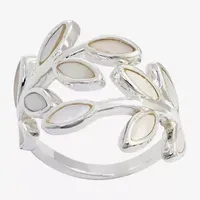 Sparkle Allure Wrap Mother Of Pearl Pure Silver Over Brass Bypass  Band