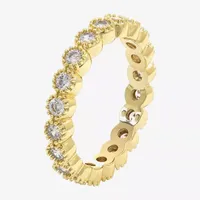 Sparkle Allure Cubic Zirconia 14K Gold Over Brass Round Band