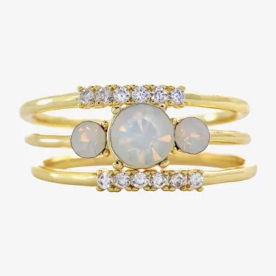 Sparkle Allure 3-pc. Cubic Zirconia 14K Gold Over Brass Ring Sets