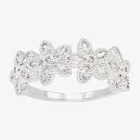 Sparkle Allure Cubic Zirconia Pure Silver Over Brass Flower Band