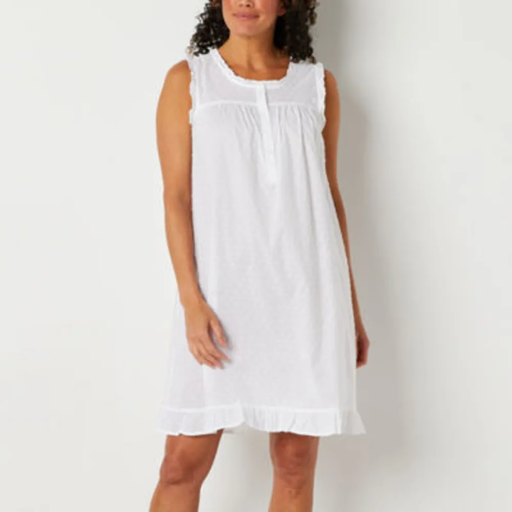 Adonna Ruffle Chemise Womens Sleeveless Scoop Neck Nightgown