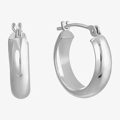 14K White Gold Hoop Earrings
