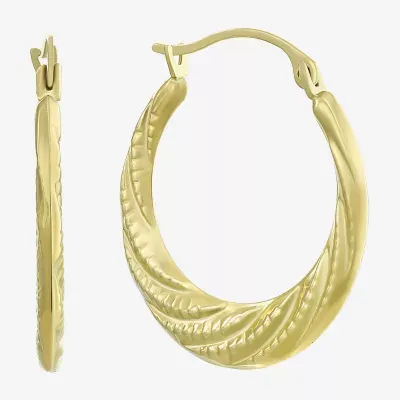 14K Gold 24mm Round Hoop Earrings