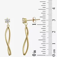 Lab Created White Cubic Zirconia 14K Gold Drop Earrings