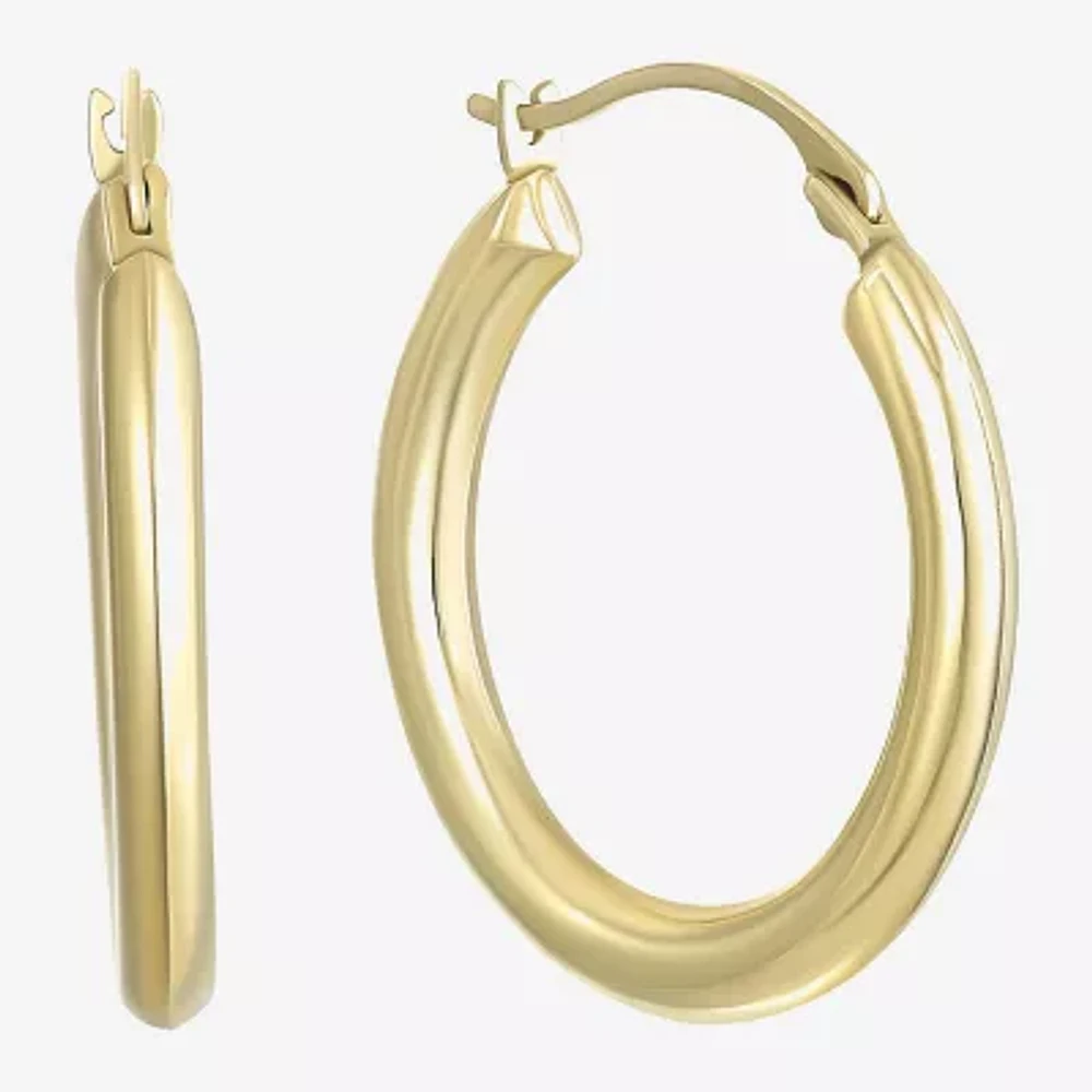 14K Gold Round Polished 21mm Hoop Earrings