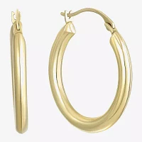 14K Gold Round Polished 21mm Hoop Earrings