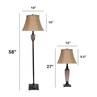 All the Rages Valdivian Metal 3-pc. Lamp Set