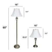 All the Rages Perennial Roma Classic Metal 3-pc. Lamp Set
