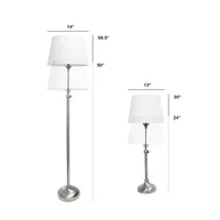 All the Rages Perennial Modern Manhattan Extendable Metal 3-pc. Lamp Set