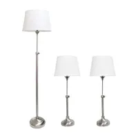 All the Rages Perennial Modern Manhattan Extendable Metal 3-pc. Lamp Set