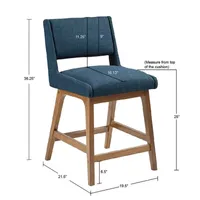 INK+IVY Boomerang Counter Height Upholstered Bar Stool