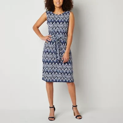 R & K Originals Sleeveless Chevron Puff Print Shift Dress