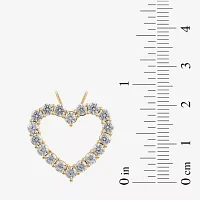 Womens 2 CT. Lab Grown White Diamond 10K White or Yellow Gold Heart Pendant Necklace
