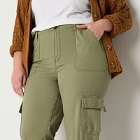 a.n.a Womens High Rise Straight Cargo Pant-Plus