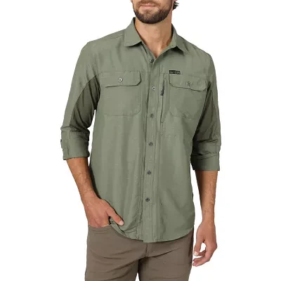 Wrangler All Terrain Gear Mens Regular Fit Long Sleeve Button-Down Shirt