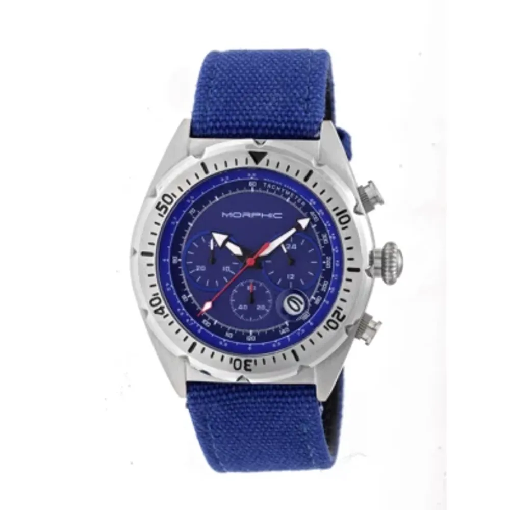 Morphic Unisex Adult Blue Leather Strap Watch Mph5303