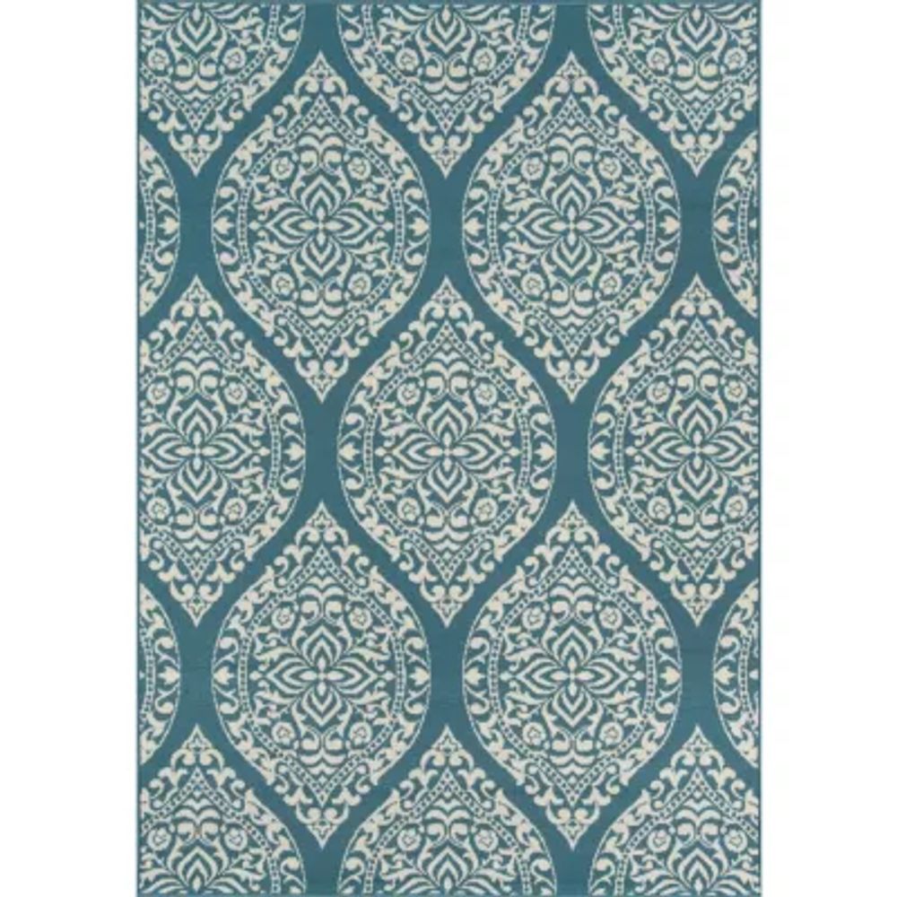 Momeni Baja 17 Damask Indoor Outdoor Rectangular Accent Rug