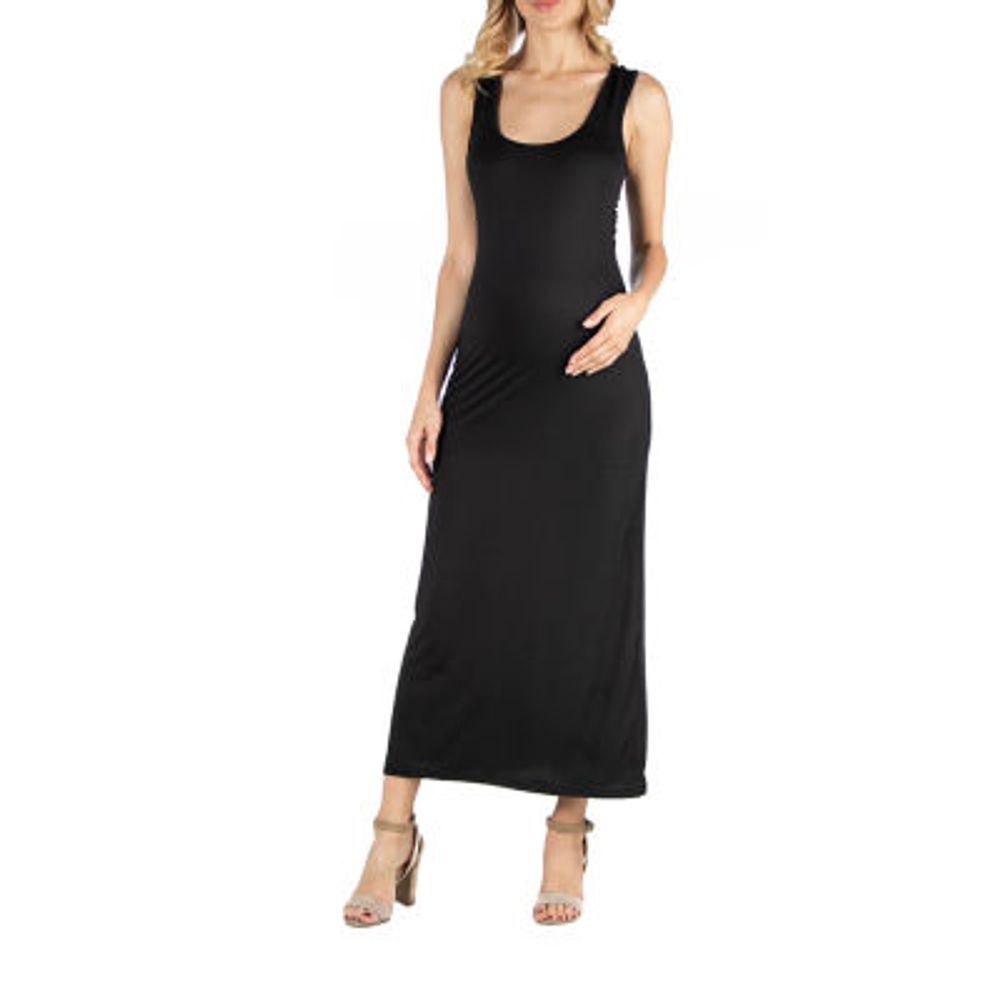 24seven Comfort Apparel 24/7 Comfort Apparel Racerback Scoop Neck Maxi Dress