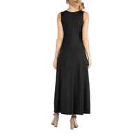 24/7 Comfort Apparel Slim Fit A Line Sleeveless Maxi Dress