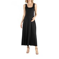 24/7 Comfort Apparel Slim Fit A Line Sleeveless Maxi Dress