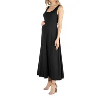 24/7 Comfort Apparel Slim Fit A Line Sleeveless Maxi Dress